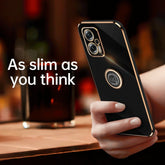 XINLI Straight Edge 6D Electroplate TPU Phone Case with Ring Holder